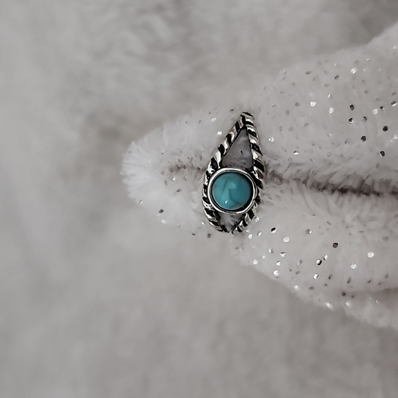 Faux Turquoise and Silver Plated Fashion Ring - Picture 1 of 5